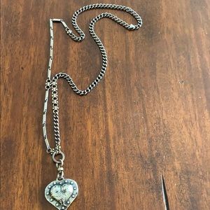 Silver oxidized necklace